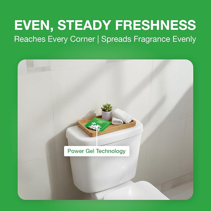 AER Power Pocket Jasmine Floral Delight Solid Gel Air Freshener for the Entire Home with Long Lasting Scent, Pack of 6