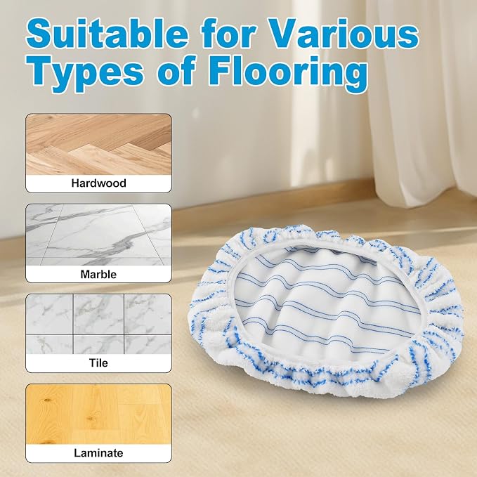 8 Pack Mop Heads Replacements for OCedar Hardwood Floor 'N More Microfiber Mops,Terry Cloth Mops Refills 15 x 8 Flat Dust Mop Pads for O Cedar mop, Washable Mopping Pads(Mop Handle Not Included)