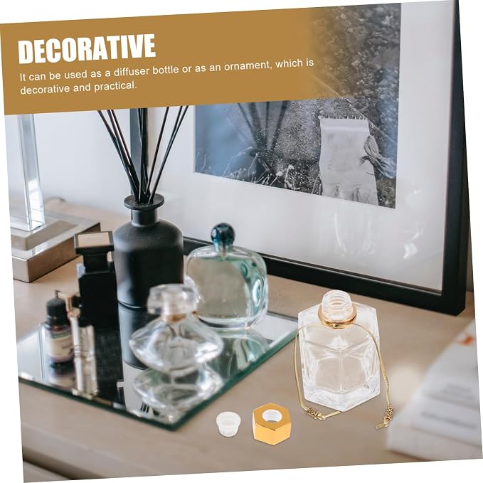 Cabilock 2pcs Aromatherapy Glass Bottles Essential Oil Holders for Home Fragrance Decorative Diffuser Containers Stylish Air Freshener for Living Room Bedroom