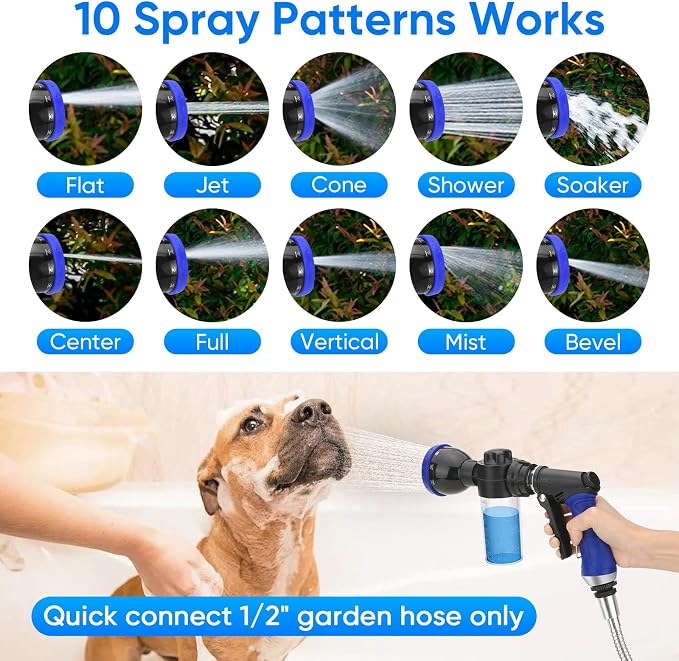 Upgraded 9.8FT Tub Faucet Sprayer Attachment for Dog Shower | Dog Washing Hose Attachment for Utility Sink/Bathroom/Sink, for Faucet Pup Pet Bathing Sprayer Kit