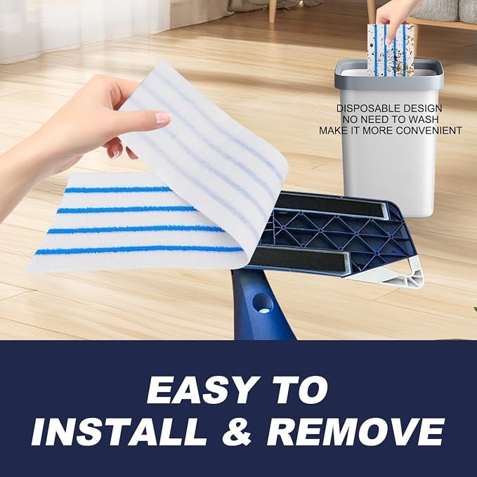 15 Pack Microfiber Disposable Mop Pads for Rubbermaid Quick Connect System Mop - Wet Dry Cleaning Replacement Mopping Pad for Bona,Turbo,Norwex and All 16 17 18'' Flat System Mops
