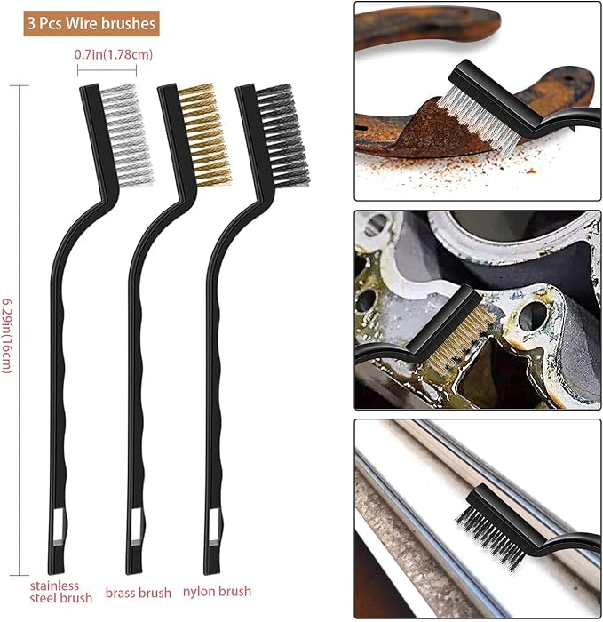 Nolimas 12Pcs Car Wheel & Tire Brush Kit,Including 17inch Long Wheel Brush,Short Handle Tire Brush,5pcs Boar Hair Detailing Brushes Kit & 3pcs Wire Brushes for Cleaning Car Wheels & Interior Exterior