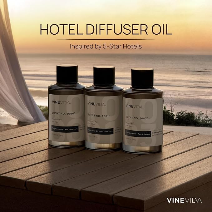 VINEVIDA (4oz) Hotel Fragrance Diffuser Oil - Hotel Scents Diffusers for Home - Cold Air Diffuser Oil - Hotel Scent Essential Oil - Scent No.1015 Inspired by Grace Vanderbilt Hotel
