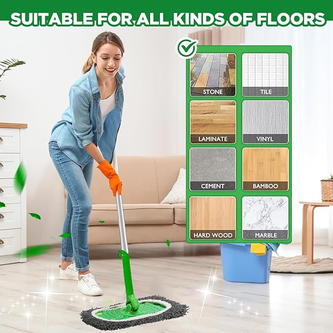 6pcs Reusable Microfiber Mop Pads for Swiffer Sweeper(Mop not Include) | Washable Refills Pads for Wet & Dry Sweeping Cloths Mop Head Replacement for Household Cleaning