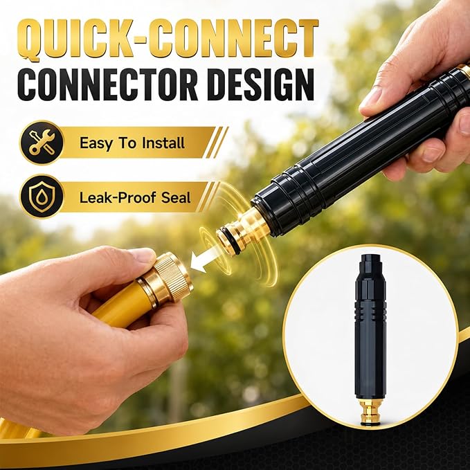 Home High Pressure Water Hose Nozzle, Adjustable Water Garden Hose Sprayer, Pressure Washer Hose Nozzle Attachment for Patio/Car Washing/Garden Watering
