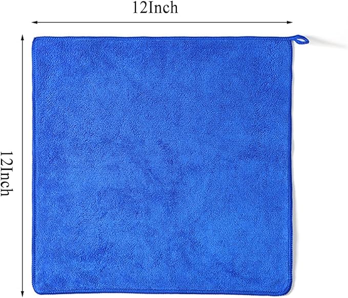 400 GSM Microfiber Cleaning Cloths, Ultra Absorbent, Thick, Lint Free Reusable Cleaning Cloths for Kitchen, Glass, Stainless Steel, Car Detailing & Household Cleaning, 6 Pack, 12" x 12"