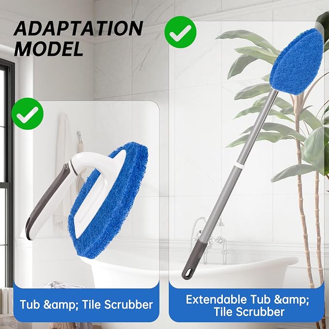 3 Pack tub and Tile Scrubber Replacement-Compatible with Scotch Brite tub and Tile Scrubber Refill. (Blue)