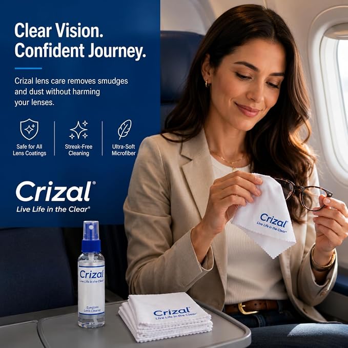 Crizal® Microfiber Eyeglass Cleaning Cloth – Finest Microfiber Cloth Available | Designed & Tested by CRIZAL® | Developed, Trusted and Safe for Advanced AR Lens Coatings | 4 Pack |
