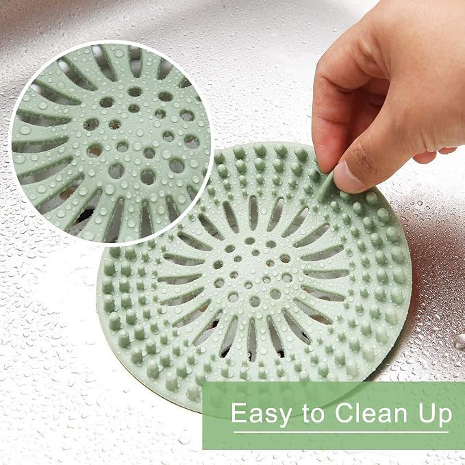 Gotega 5 Pack Sink Drain Strainer, Hair Catcher for Bathroom Tub Shower | Sink Hair Catcher Shower Drain Durable Silicone Hair Stopper Shower Drain Cover Hair Trap, Bathroom Sink Replacement
