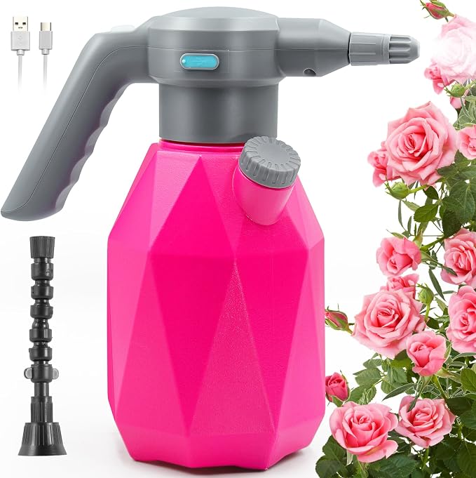 SideKing 0.5 Gallon Electric Spray Bottle Plant Mister for Indoor/Outdoor Plants, 2L Automatic Watering Can Rechargeable Battery Powered Sprayer with Adjustable Spout for Garden, Fertilizing, Cleaning