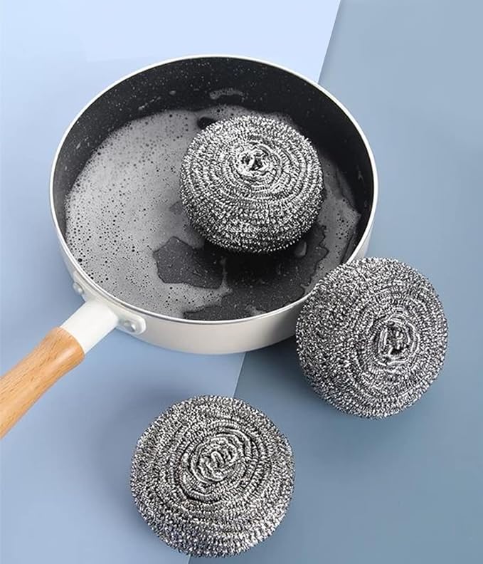 Steel Wool Scrubber - Steel Wool for Cleaning Dish Pots Pans Grills Stainless Steel Scrubber for Kitchen Sinks Cleaning Pads Metal Scrubber (24)