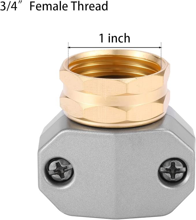 Zinc and Aluminum Female Coupling, Fits All 5/8-Inch and 3/4-Inch Garden Hose Repair Fitting, 2 Pack | Fits All 5/8-Inch and 3/4-Inch Garden Hose Repair Fitting