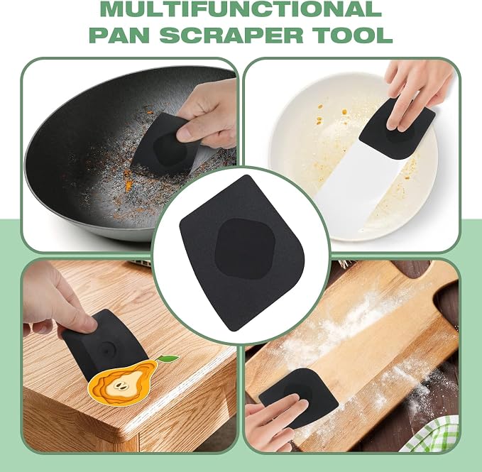 Cast Iron Scrubber Dish Scrub Brush for Cast Iron Pan Skillet | 316 Cast Iron Cleaner, Chain Mail Scrubber Cast Iron, Dish Scouring Pad, Dishwasher Safe, Cleaning Kit, Black
