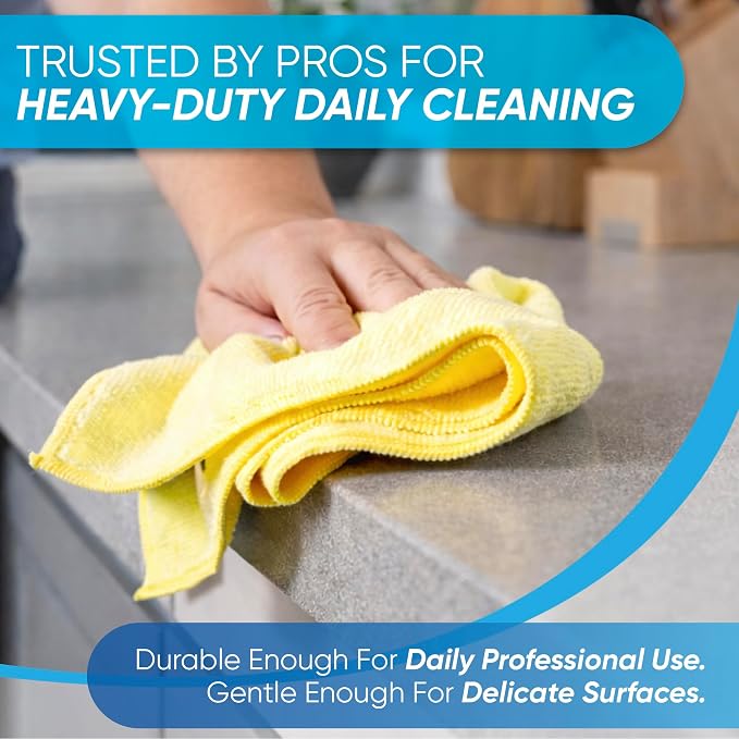Microfiber Wholesale 16" x 16" All Purpose Towels - 50 Pack - Reusable Wash Cloths, Dust, Kitchen, Car, Shop Rags for Cleaning (Green)