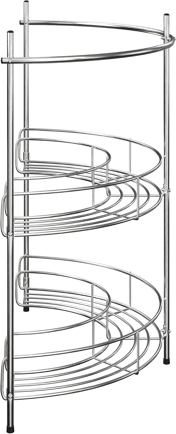 Lavish Home Pedestal Sink Organizer, Silver, 21.25” x 11” x 23.25” | Compact Under the Sink Rack with 2 Storage Shelves and Towel Holder, Space Saving Bathroom Storage