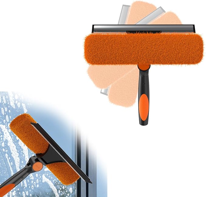 Window Squeegee Kit 2-in-1 Professional Washer for High Windows