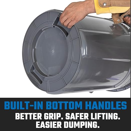 Magnum 32 Gallon Trash Can, Construction Grade, Heavy Duty Plastic, Jobsite Ready for Handling and Holding Garbage CMTC-C000-32G05 (5 Pack)