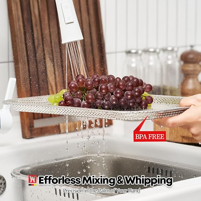 WAGENSTEIGER Stainless Steel Colander Tray for Washing-Up Bowl, Multipurpose Rinse Strainer & Dish Drying Rack, Perforated Sink Lid for Vegetables & Fruits (Colander Lid)