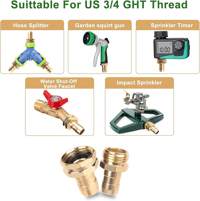 Hose repair kit,（3 Sets）garden hose repair Fittings Aluminum Female and Male With Zinc Clamp Water Hose End Repair Connector Fit 3/4 Inch And 5/8 Inch Garden Hose，garden hose repair kit (Pack of 2)