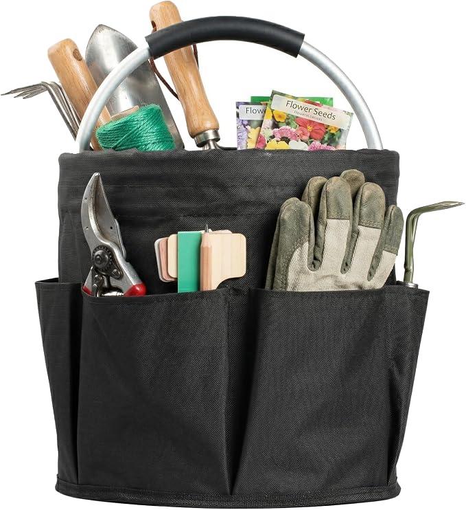 WOOHA Tool Organizers Bag 17L Collapsible Tool Bag Bathroom Caddy Outdoor Camping Garden Harvest Basket Home Bathroom Storage Bath Wash Bag（Black）