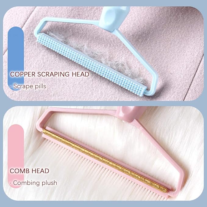 Portable Fabric Shaver, Pet Hair Remover, Manual Lint Remover, Dog Cat Hair Remover for Carpet, Clothes, Furniture, Couch Blue 1pcs