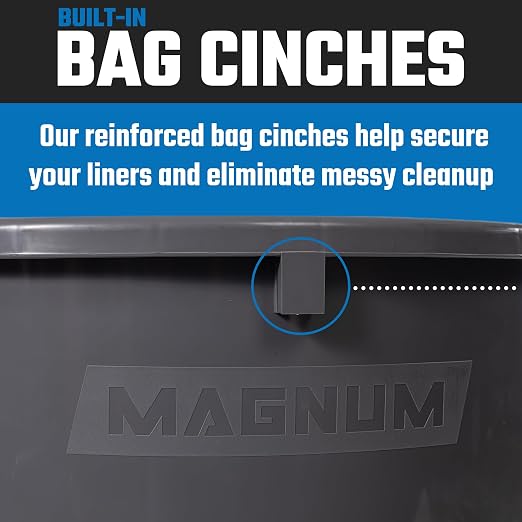 Magnum 32 Gallon Trash Can, Construction Grade, Heavy Duty Plastic, Jobsite Ready for Handling and Holding Garbage CMTC-C000-32G04 (4 Pack)