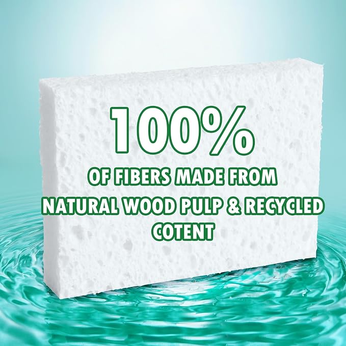 12 Pack Dishwashing Sponges Natural Cellulose Sponges Plant Based Resilient and Reusable Soft Dish Sponges for Washing Dishes DIY Craft Sponge for Fun