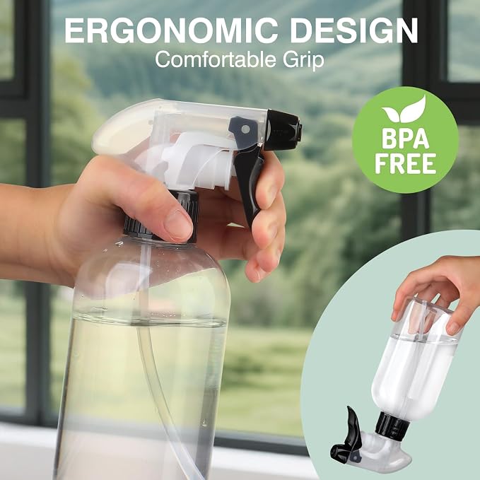 Spray Bottles 2Pack 10oz Plastic Squirt Bottles Water Spray Bottle | Mist Stream Empty Sprayer BPA-free Refillable Container Adjustable Nozzle for Plants, Pet Training, Kitchen Cleaning