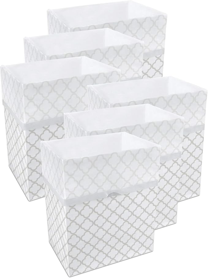 Clean Cubes 13 Gallon Disposable Pop-Up Trash Cans, 6-Pack (Trellis) | One Pack Covers the Whole Party, Place a Bin in Every Corner, No Assembly, Built-In Liner, Toss the Whole Bin When Full