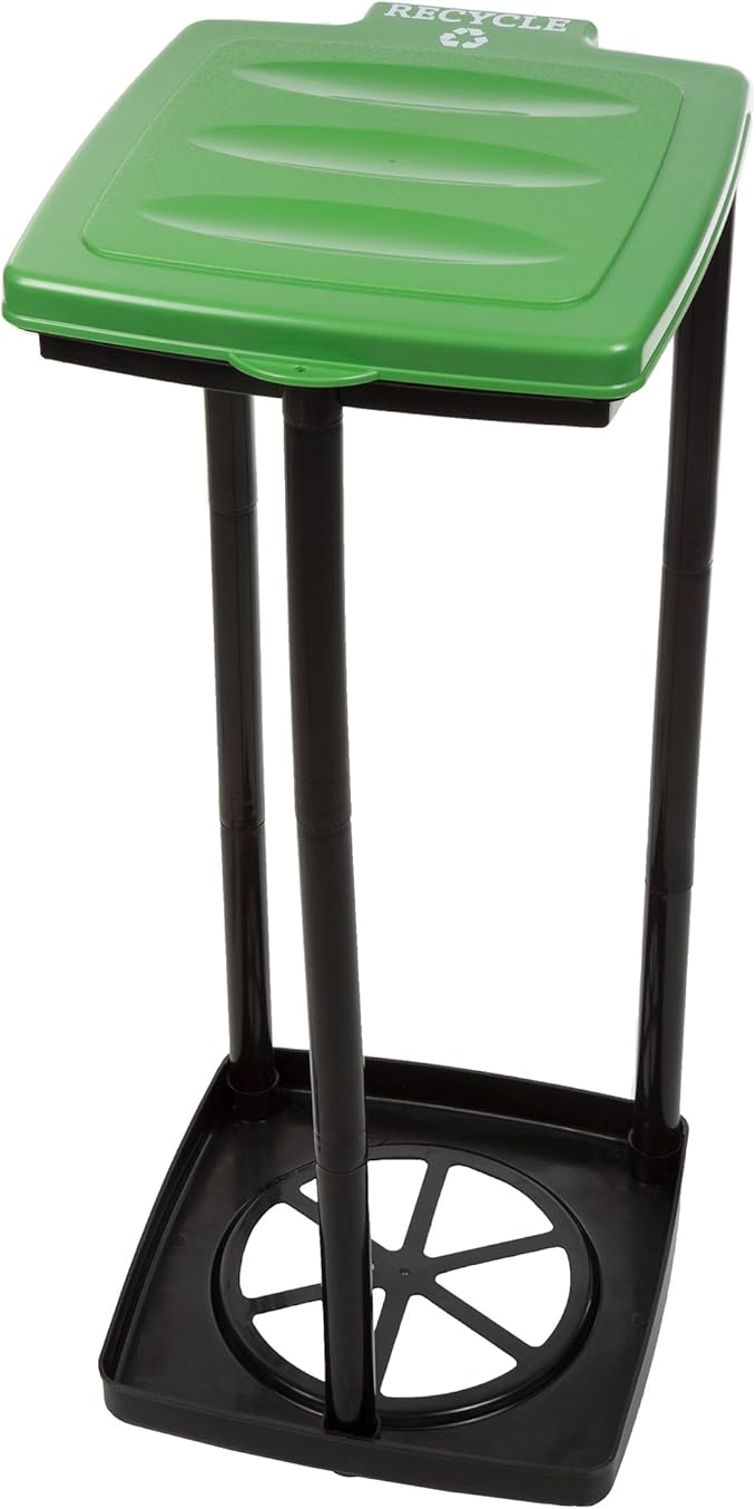 Portable Trash Bag Holder – Collapsible 13-Gallon Garbage Bin for Indoor/Outdoor Use, Camping, Recycling, and Parties – Durable Plastic Trash Can by Wakeman Outdoors (Green)