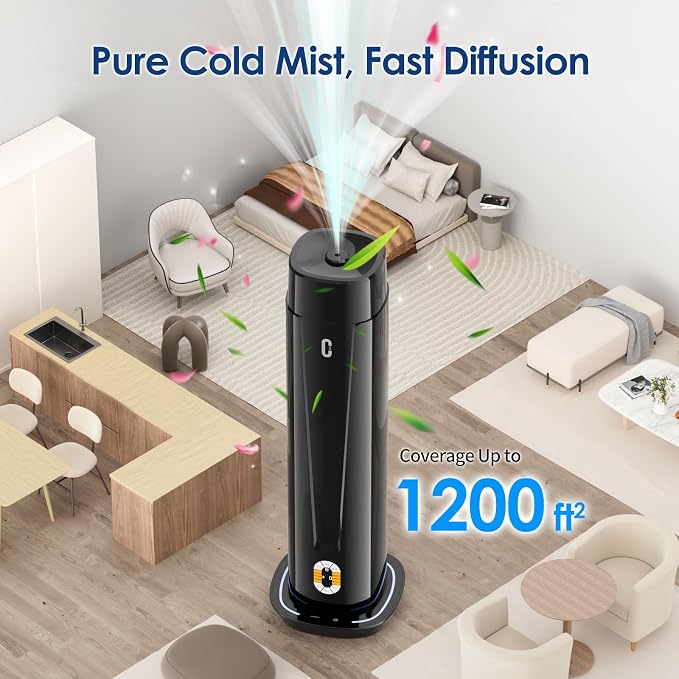 Waterless Scent Diffuser, Essential Oil Diffuser for Home, Office, Hotel | 1200 Sq Ft Coverage, Quiet Aromatherapy Diffuser with LED Light & Timer, Air Scent Diffuser Starter Kit