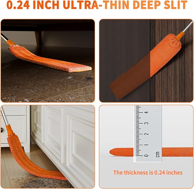 Cobweb Duster with Extension Pole,Cleaner Outdoor 110" Telescoping Extended Sspider Brush, Dusting Kit,Long Handle Reach for High Ceilings and Fans,Microfiber Webster Remover Tools Feather Dusters