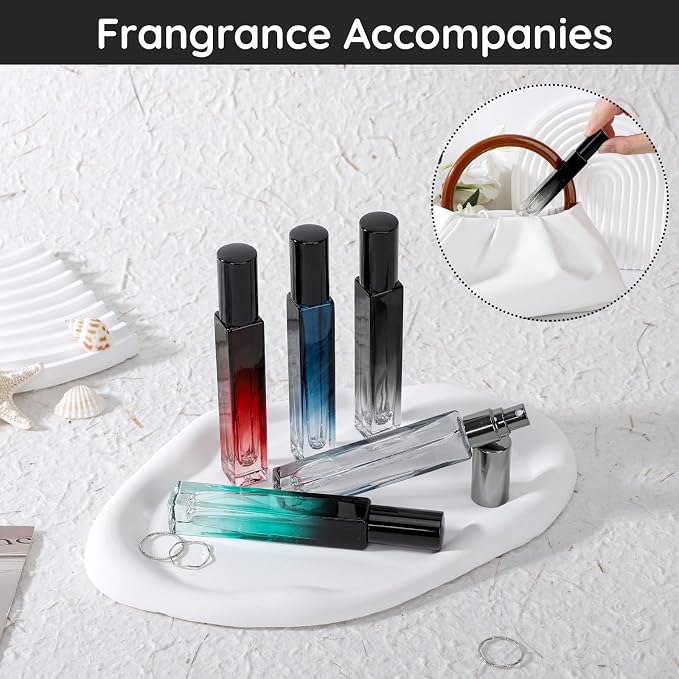 Segbeauty 0.34oz Refillable Glass Perfume Bottle,10 Pack of 10ml Perfume Container For Travel, Empty Atomizer Sprayer for Cologne Dispenser, Travel Sample Bottles Cologne Making Kit with Refill Tool