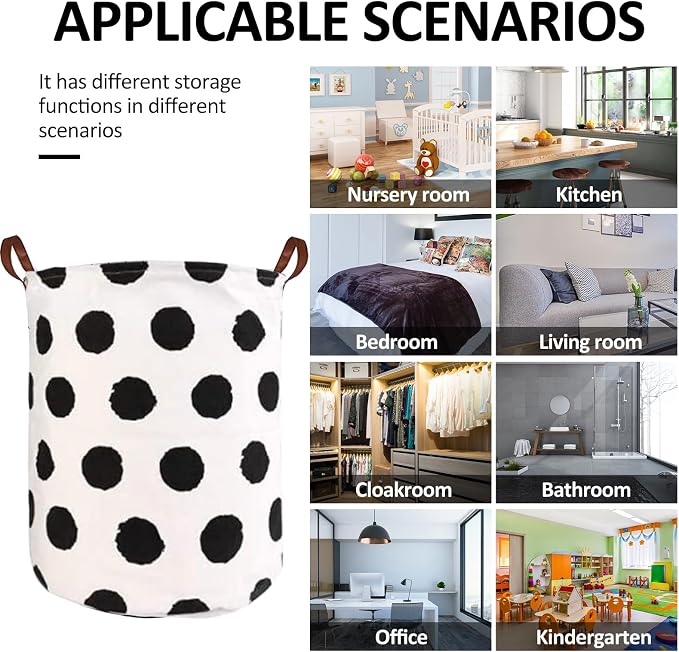 Collapsible Laundry Basket in Bedroom Waterproof Laundry Hamper in Bathroom Large Laundry Bag in College Dormitory Cloakroom Livingroom Nursery Organizer Toy Bin