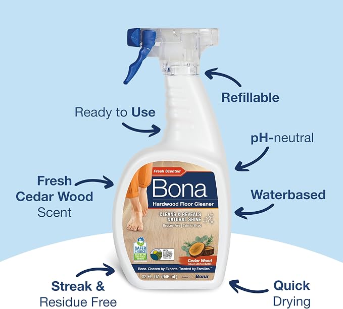 Bona Hardwood Floor Cleaner Spray - 32 fl oz - Cedar Wood Scent