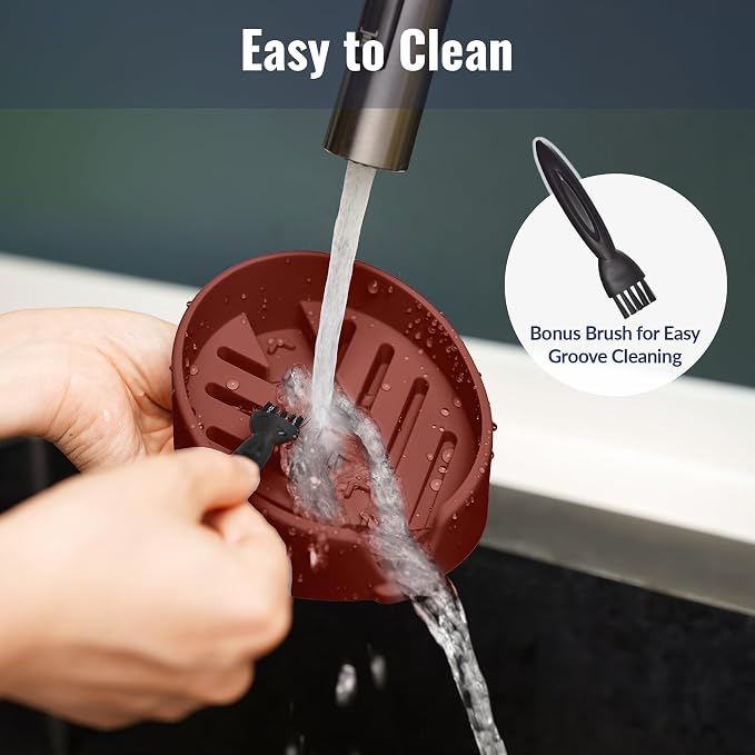 NiHome Silicone Sponge Holder for Kitchen Sink, Fits Scrub Daddy Mommy | Self-Draining Dispenser Organizer Tray, Sink Caddy Countertop Fits Soaps, Scrubber, Dishwasher Safe, Includes Brush