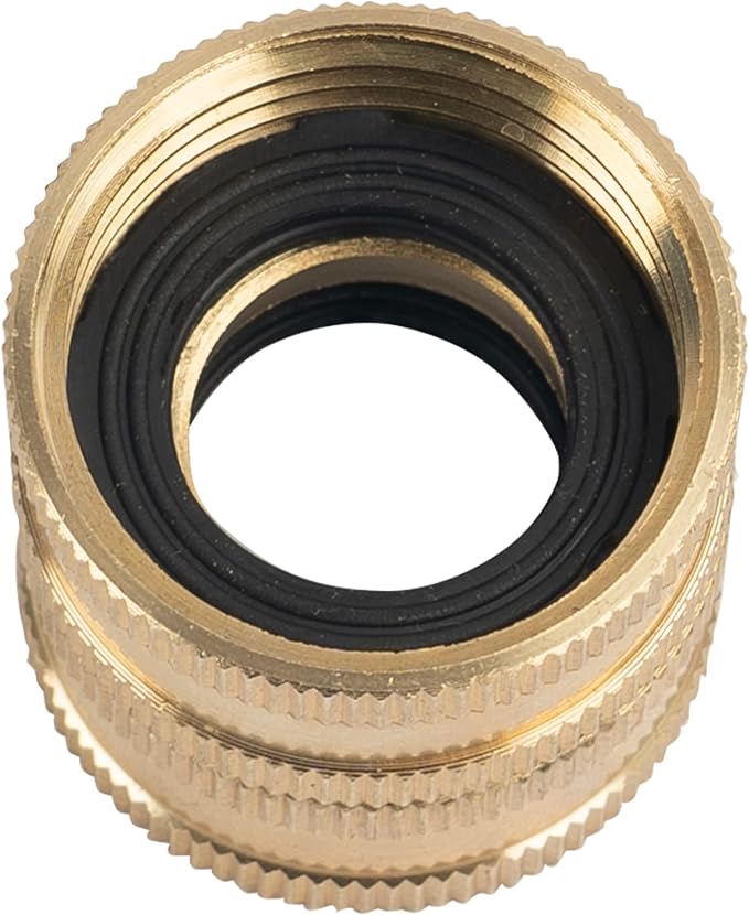 Hourleey Garden Hose Adapter, 3/4 Inch Solid Brass Hose Connectors, 2 Pack Hose Connector with 2 Extra Washers (Female to Female)