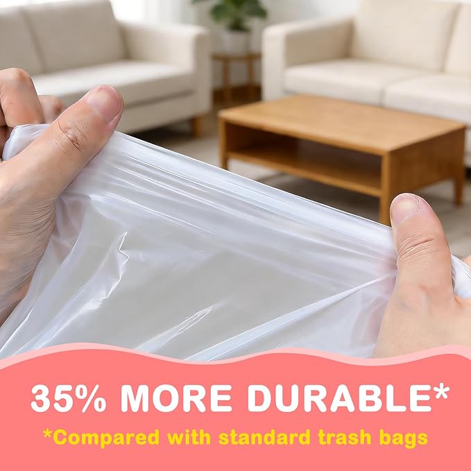 100Ct 4 Gallon Small Trash Bags, Cherry Blossom Garbage Bags, Scented Trash Bags, Odor Resistant with Drawstring