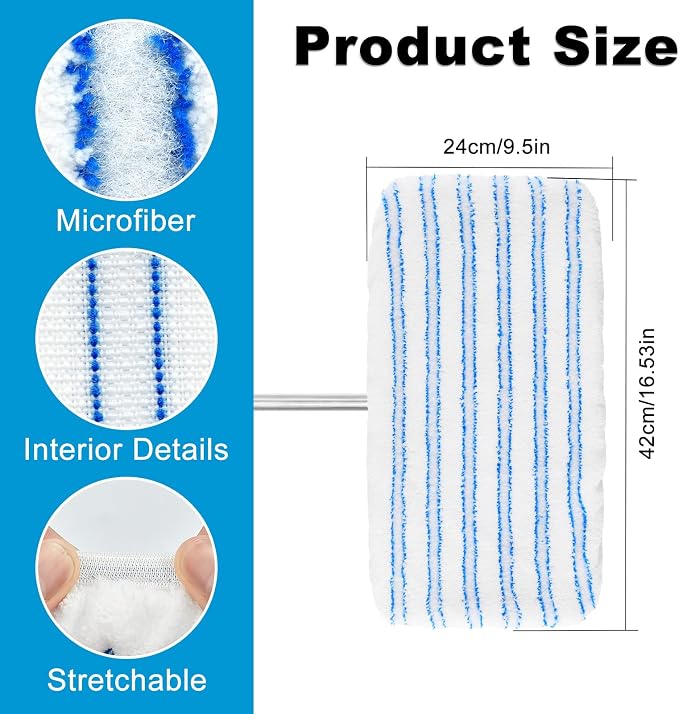 5 Pack Mop Heads Replacements for Ocedar Hardwood Floor 'N More Microfiber Mops,Terry Cloth Mops Refills 15 x 8 Flat Dust Mop Pads for O Cedar mop,Washable&Reusable Mopping Pads (Handle Not Included)
