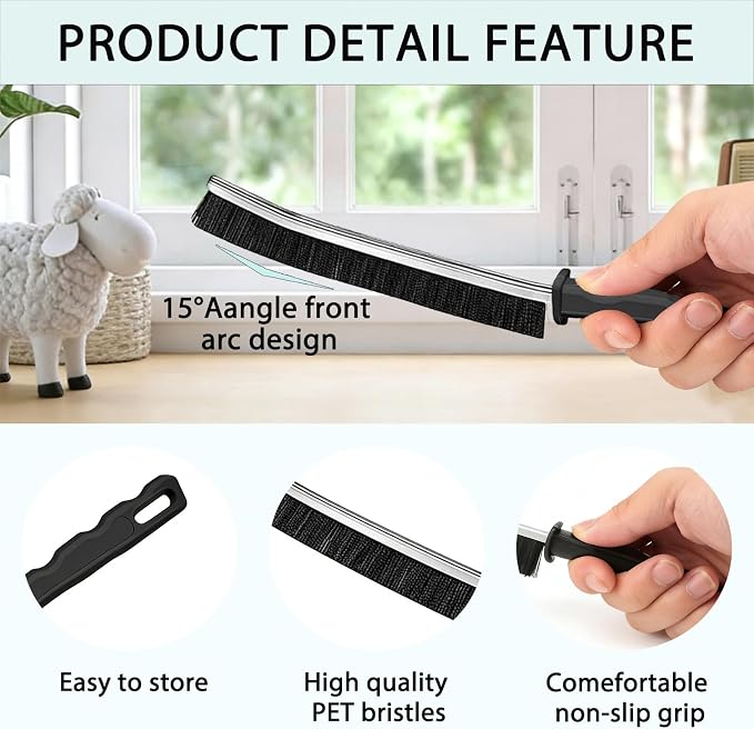 Crevice Cleaning Brush Set, Hard Bristle Gap Scrubber Tools for Bathroom Grout, Window Tracks & Shower Doors, Deep Cleaning Home Essentials & Practical Housewarming Gifts 12-Pack