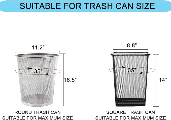 3 Gallon Small Clear Bathroom Trash Bags, 100 Counts | Office Wastebasket Liners Garbage Bags for Restroom, Home Bins