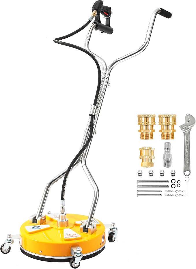 RIDGE WASHER Power Washer Surface Cleaner with Dual Handle, 16.5 Inch | Pressure Washer Surface Cleaner with 4 Wheels, 4000 PSI, For Driveways, Sidewalks, Patios, Decks