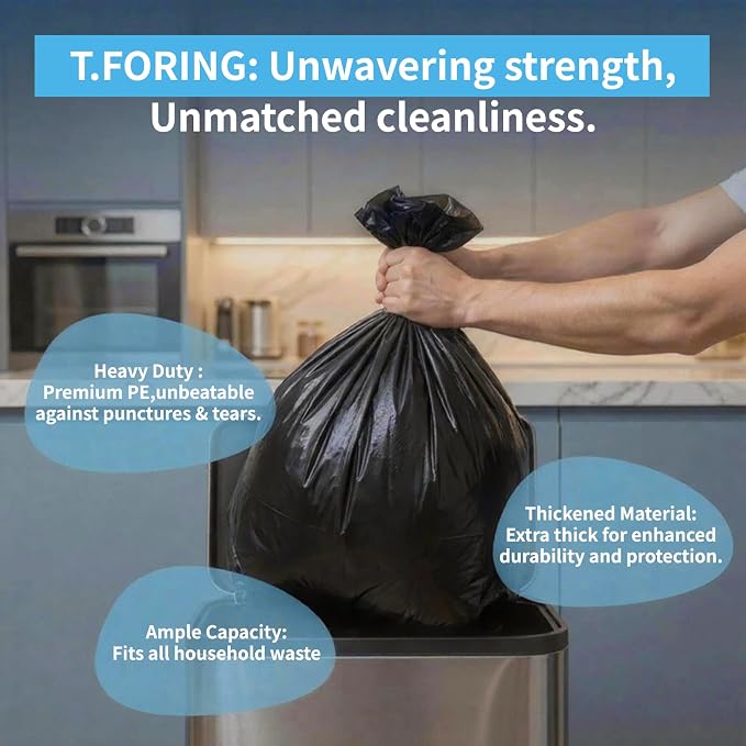 35-40 Gallon Trash Bags Unscented, 35'' x 40'', Black, 120 Count (Pack of 2)