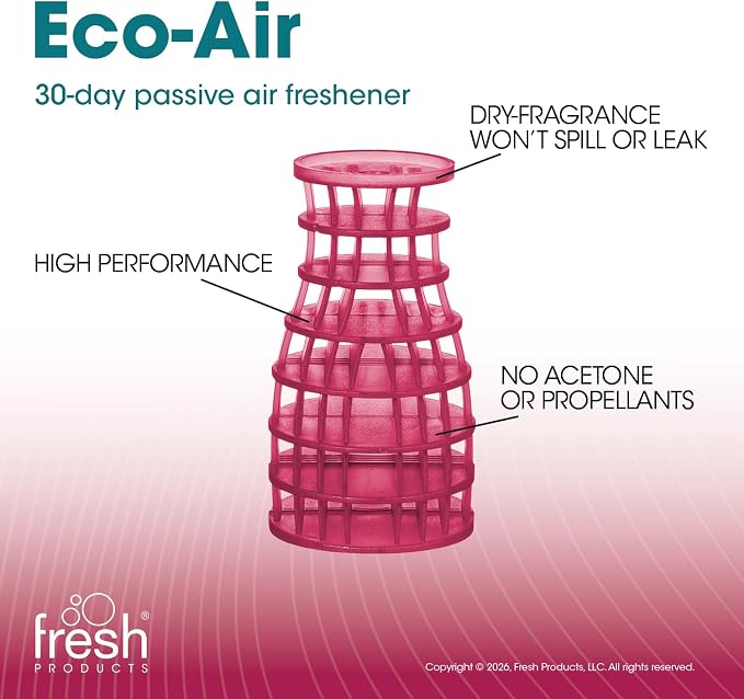 Fresh Products Eco Air Freshener Refill Solid Dry, Spiced Apple, 6 Pack | Natural Oils, No Acetone Or Propellants, Made In USA, Lasts 30 Days, Ideal For Home, Business Or Commercial Spaces