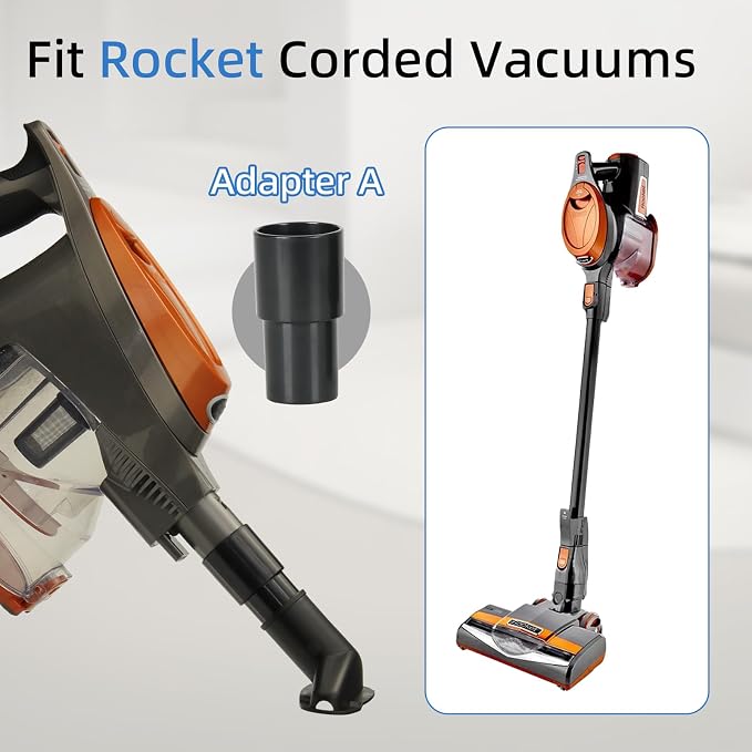 Vacuum Attachments Compatible with Shark Corded Vacuums, Rocket HV301 HV322 HV370 Series, 1 1/4" Accessories with Extension Hose Adapter (Car Detailing Kit)