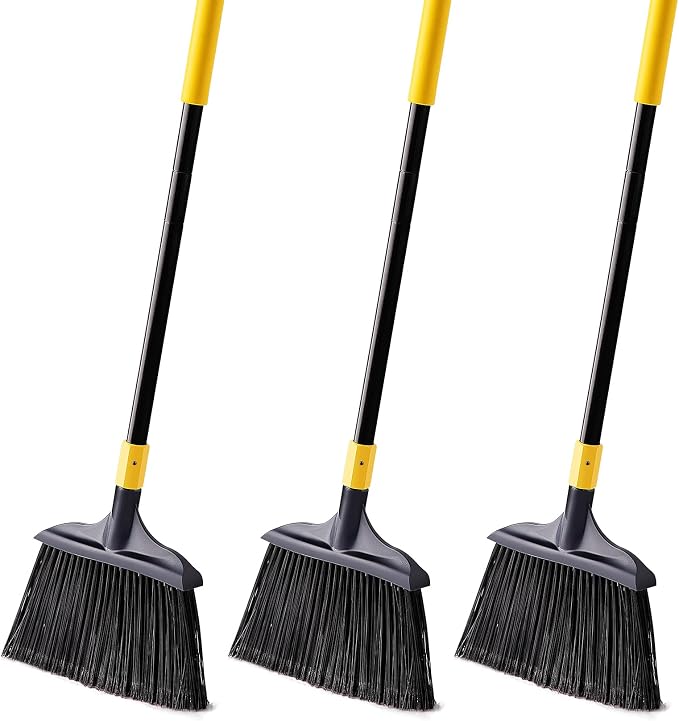 Yocada Commercial Broom Outdoor Indoor Commercial 3 PCS 54Inch | for Courtyard Garage Lobby Mall Market Floor Home Kitchen Room Office Pet Hair Rubbish