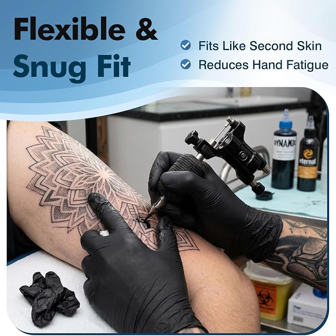 Fixwal Disposable Black Nitrile Gloves, XL, 4 Mil, 1200 Count | Food-Grade Protection with Textured Grip, Oil & Grease Resistant for Cleaning and Food Prep, Latex-Free, Powder-Free
