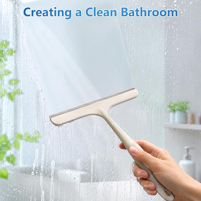 3 Pcs Shower Squeegee for Glass Doors, Car Window Squeegee | Window Cleaning Squeegee Glass Shower Door for Car Window Wiper Mirror Windshield, Reusable, Easy to Clean, With 3 Hooks