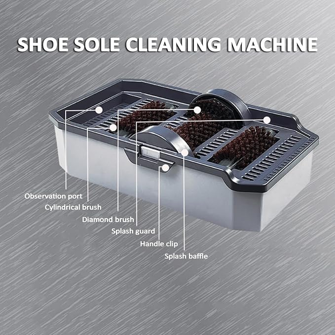 Outdoor Boot Scrubber & Shoe Cleaner - Non-Electric Mud & Dirt Removal Brush with Water Tank, Separate Design for Indoor/Outdoor Use, Footwear Types