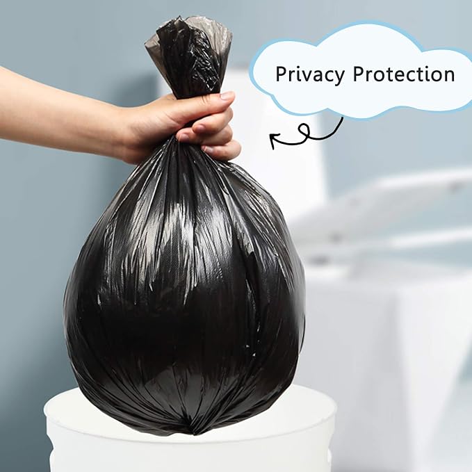 Toplive Trash Bag 4 Gallon Garbage Bag Small Trash Bags Wastebasket Bin Liners for Home Bathroom Bedroom Kitchen Office Trash Can, Black